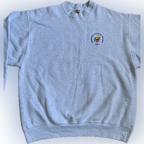 HMX MARINE ONE Presidential Helicopter Squadron heather gray thick sweatshirt XL - Picture 9 of 10